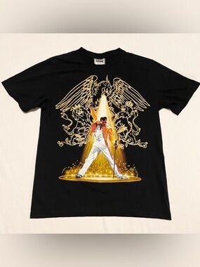 Queen Freddie Mercury Band Tee Double Sided Graphic T-Shirt The Roxx Size L
